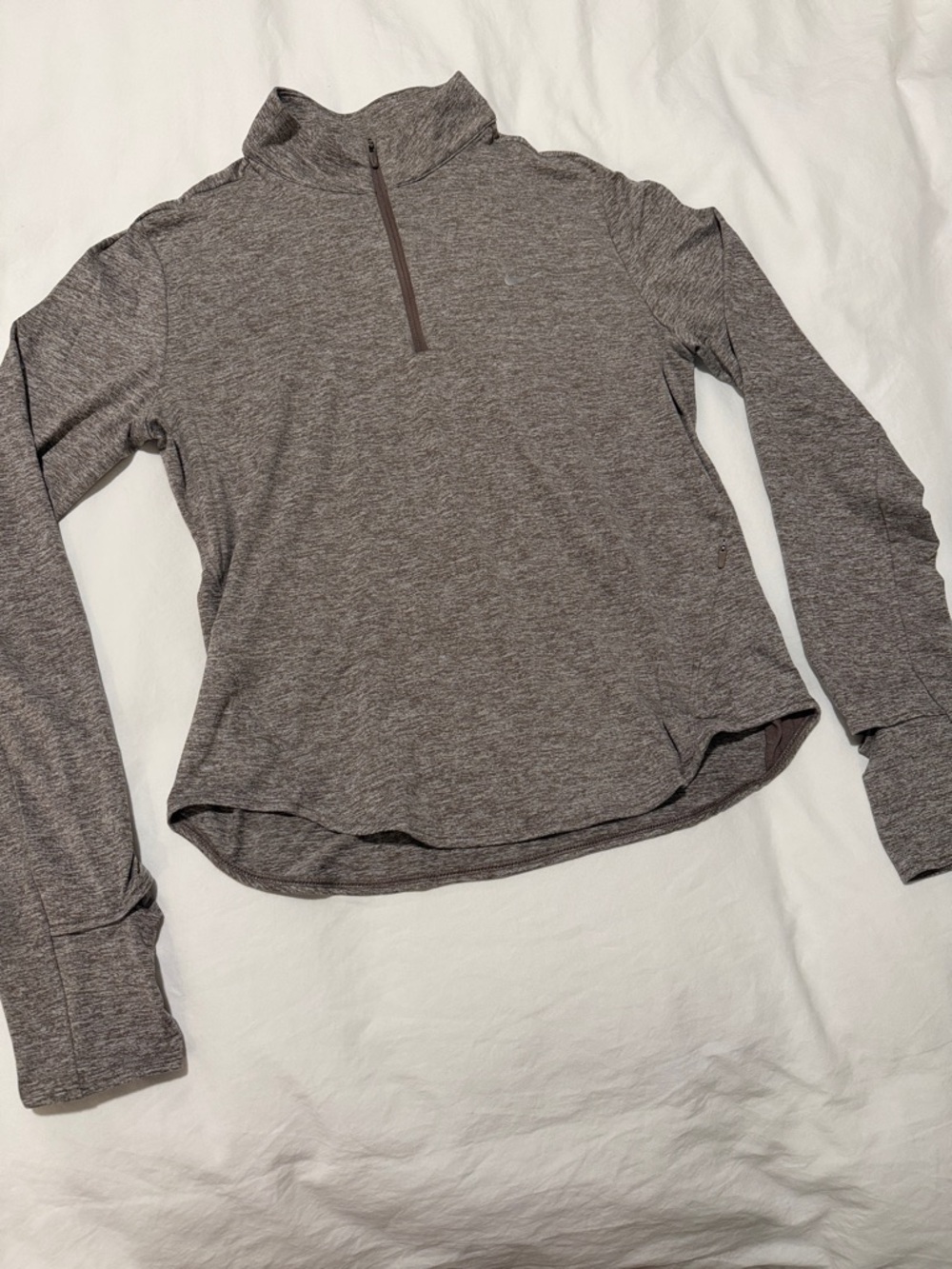 Nike Element Swift Women’s Heathered Long-Sleeve Quarter-Zip Pullover - Brown